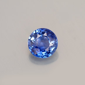 Zafiro azul natural de 0,93 ct, corte redondo, VS