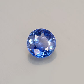 Zafiro azul natural de 0,93 ct, corte redondo, VS