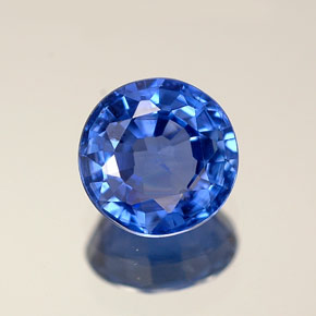 Zafiro azul natural de 0,99 ct, corte redondo, VS