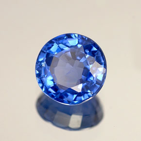 Zafiro azul natural de 0,99 ct, corte redondo, VS