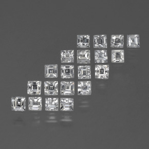 Gemas de zafiro blanco natural de 1,80 ct, cuadrado, VVS-VS