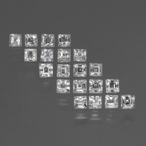 Gemas de zafiro blanco natural de 1,80 ct, cuadrado, VVS-VS