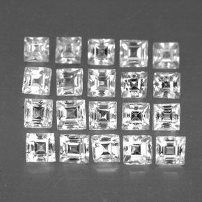 Gemas de zafiro blanco natural de  ct, cuadrado, VVS-VS