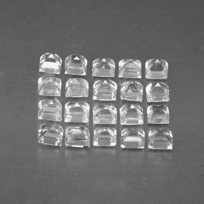 Gemas de zafiro blanco natural de  ct, cuadrado, VVS-VS
