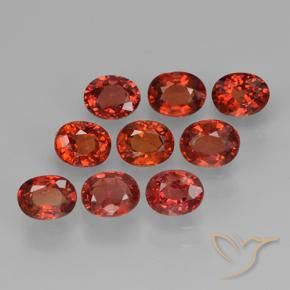 Gemas de Zafiro Rojo claro natural de 2.72 ct, Ovalada, VVS-VS