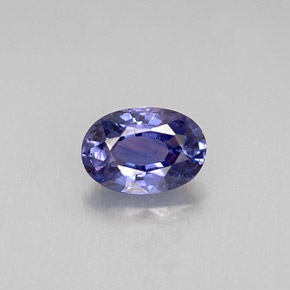 Zafiro azul natural de 0,57 ct, corte óvalo, VS