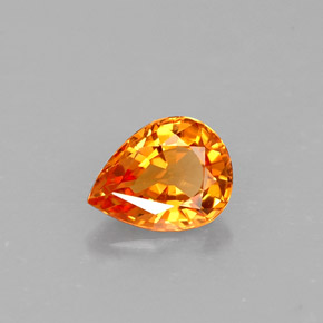 Zafiro naranja natural de 0,59 ct, en forma de pera, VVS