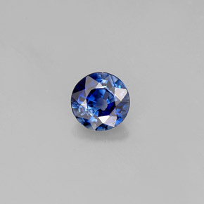 Zafiro azul natural de 0,55 ct, corte redondo, VS