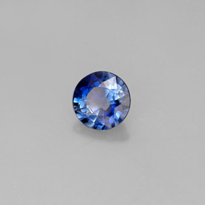 Zafiro azul natural de 0,55 ct, corte redondo, VS