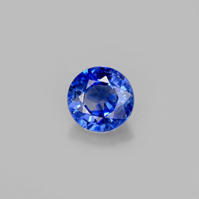 Zafiro azul natural de 0,60 ct, corte redondo, VS-SI