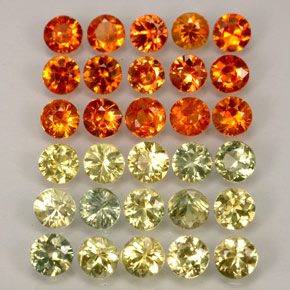 Gemas de zafiro multicolor natural de  ct, corte redondo, VVS