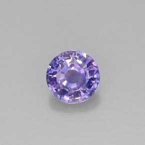 Zafiro violeta natural de 0,51 ct, corte redondo, VS
