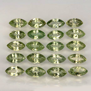 Gemas de zafiro verde natural de  ct, marquesa, VVS-VS