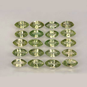 Gemas de zafiro verde natural de  ct, marquesa, VVS-VS