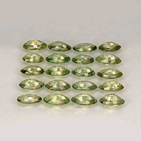 Gemas de zafiro verde natural de  ct, marquesa, VVS-VS