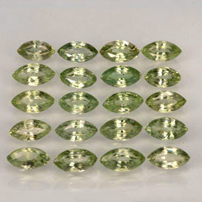 Gemas de zafiro verde natural de  ct, marquesa, VVS-VS