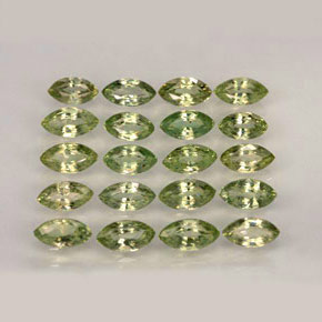 Gemas de zafiro verde natural de  ct, marquesa, VVS-VS