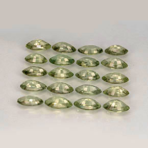 Gemas de zafiro verde natural de  ct, marquesa, VVS-VS