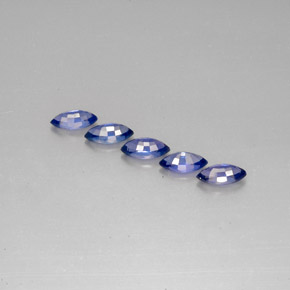 Gemas de zafiro azul natural de  ct, marquesa, VS