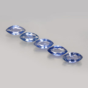 Gemas de zafiro azul natural de  ct, marquesa, VS