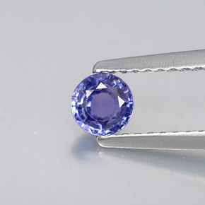 Zafiro azul natural de 0,43 ct, corte redondo, VS