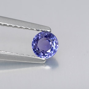 Zafiro azul natural de 0,43 ct, corte redondo, VS