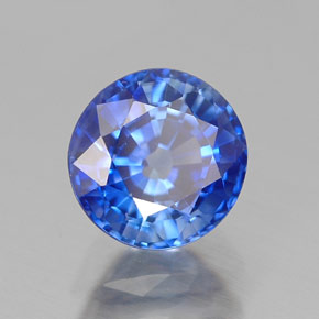 Zafiro azul natural de 1,22 ct, corte redondo, VVS-VS
