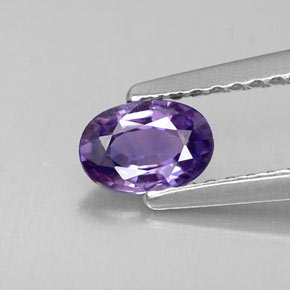 Zafiro violeta natural de 0,48 ct, corte óvalo, VS