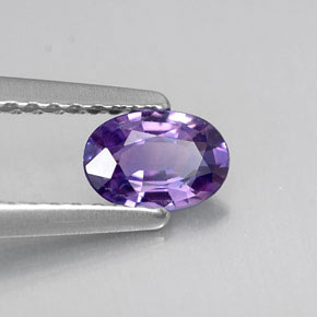 Zafiro violeta natural de 0,48 ct, corte óvalo, VS