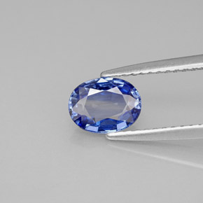 Zafiro azul natural de 1,00 ct, corte óvalo, VVS