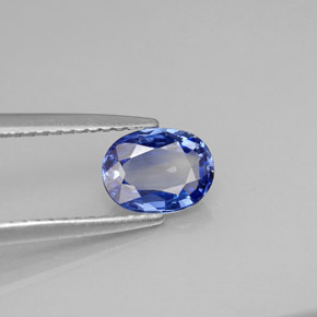 Zafiro azul natural de 1,00 ct, corte óvalo, VVS