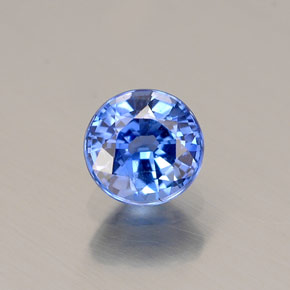 Zafiro azul natural de 0,54 ct, corte redondo, VS