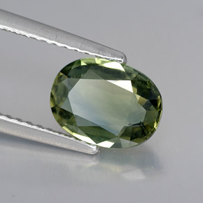 Zafiro verde natural de 1,69 ct, corte óvalo, VVS
