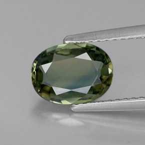 Zafiro verde natural de 1,69 ct, corte óvalo, VVS