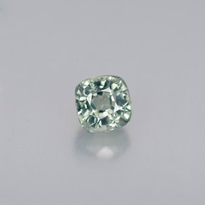 Zafiro verde natural de 0,62 ct, corte cojín, VS