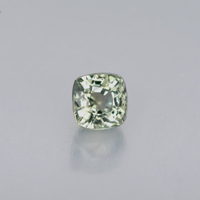 Zafiro verde natural de 0,64 ct, corte cojín, VVS