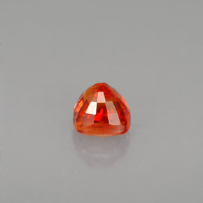 Zafiro naranja natural de 0,67 ct, corte cojín, VS