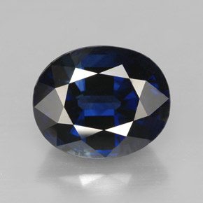 Zafiro azul natural de 5,09 ct, corte óvalo, IF