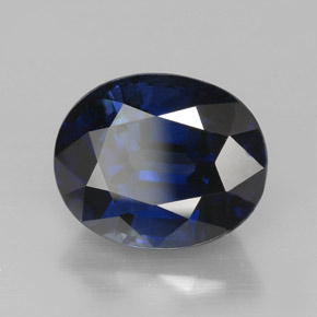 Zafiro azul natural de 5,09 ct, corte óvalo, IF