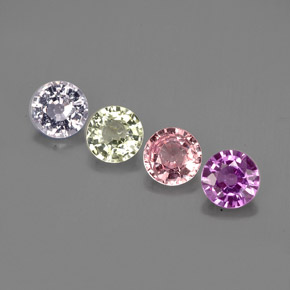 Gemas de zafiro multicolor natural de  ct, corte redondo, VVS-VS
