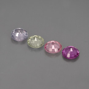 Gemas de zafiro multicolor natural de  ct, corte redondo, VVS-VS