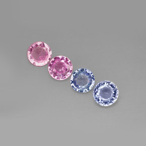 Gemas de zafiro multicolor natural de  ct, corte redondo, VVS-VS