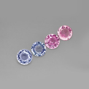 Gemas de zafiro multicolor natural de  ct, corte redondo, VVS-VS