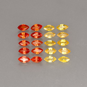 Gemas de zafiro naranja natural de  ct, marquesa, VVS-VS