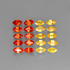 Gemas de zafiro naranja natural de  ct, marquesa, VVS-VS