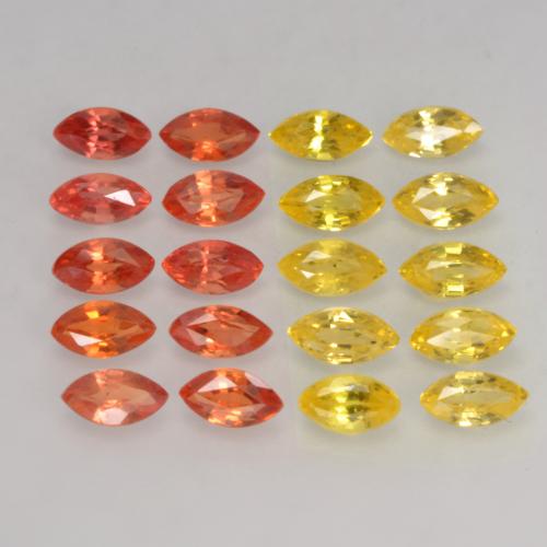 Gemas de zafiro multicolor natural de 2,59 ct, marquesa, VVS-VS