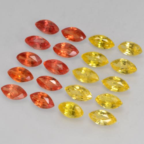 Gemas de zafiro multicolor natural de 2,59 ct, marquesa, VVS-VS