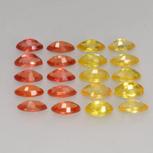 Gemas de zafiro multicolor natural de 2,59 ct, marquesa, VVS-VS