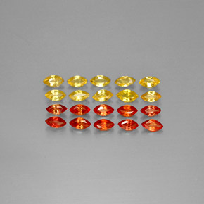 Gemas de zafiro naranja natural de 2,34 ct, marquesa, VVS-VS