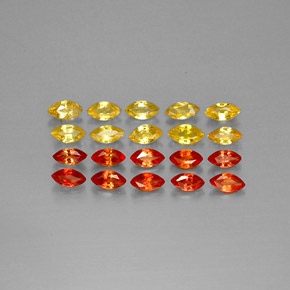 Gemas de zafiro naranja natural de 2,34 ct, marquesa, VVS-VS